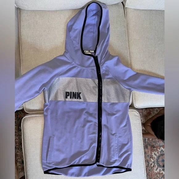 Victoria's Secret PINK High Low Hoodie Reflective Jacket - Picture 1 of 6